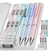 Nicpro 3PCS Pastel Mechanical Pencil Set, 0.7 mm with 6 Tubes HB Lead Refills&amp; 3PCS Eraser&amp; 9PCS ...