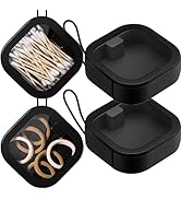 2 pcs Hair Tie Organizer,Portable Travel Qtip Holder,Bathroom Storage Organizer Qtip Dispenser Co...