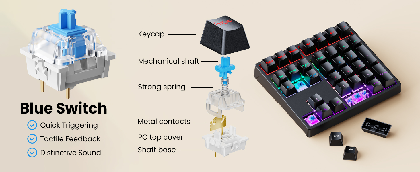 Blue Backlit Numeric Keypad