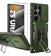 For Samsung Galaxy S25 Ultra Case with Ring Kickstand & Screen Protector, Military Grade Drop Pro...