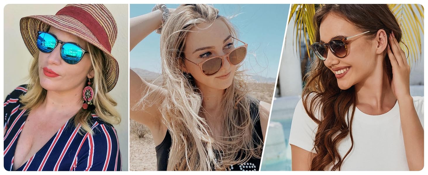 deals for polarized sunglasses women SUNGAIT vintage round style