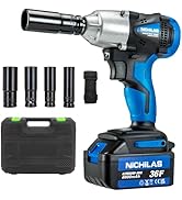 Nichilas Cordless Impact Wrench, 2 IN 1 Screwdriver Head, 21V electric power wrench, 420Nm High T...