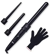 3 in 1 Curling Wand Set, Hair Curling Iron Set with 3 Interchangeable Curling Iron Ceramic Barrel...