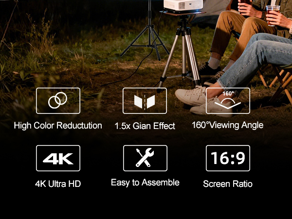 VntB projector screen and stand 100inch