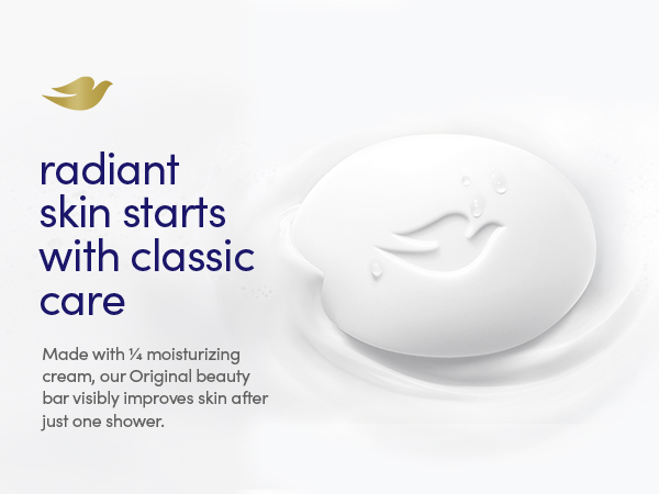 Beauty bar on a creamy texture background with radiant skin benefit messaging