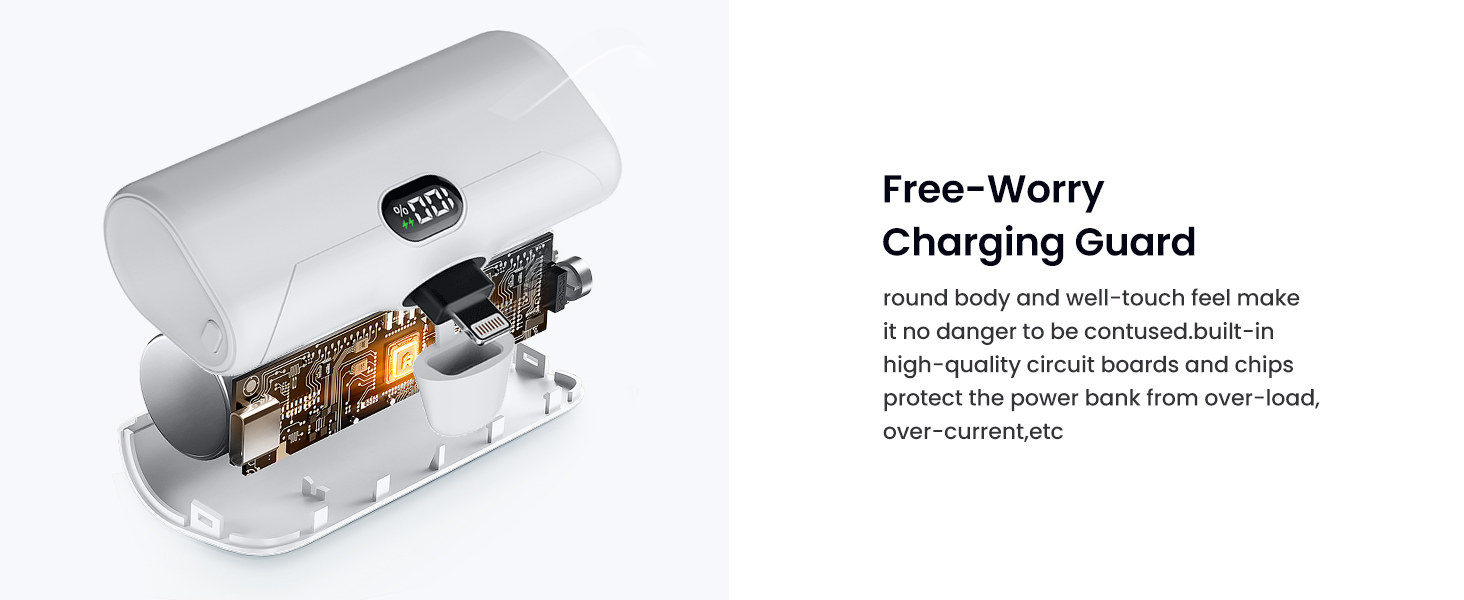 white portable charger iphone