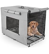 Dog Crate Cover 30 Inch Thickened Dog Kennel Cover Windproof Puppy Cage Cover with Mesh Windows o...