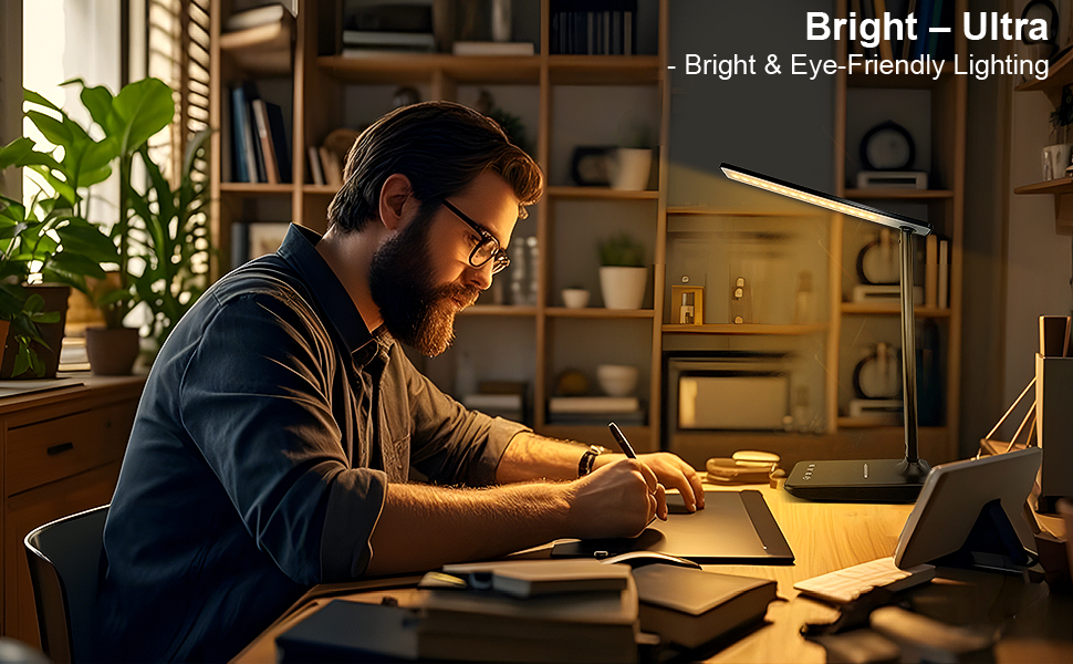 Super Bright LED Desk Lamp No Flicker, No Eye Strain, desk lamps for home office,desk light,