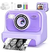 Gocina Kids Camera Instant Print, 1080P HD Instant Camera with 3 Rolls Paper &amp; 32GB Card, Ideal G...
