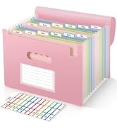 SKYDUE 13-Pocket Expanding File Folder, Accordion Document Organizer with Monthly Labels, A4 &amp; Le...