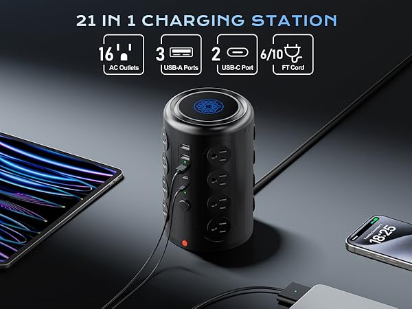 heavy duty power strip tower