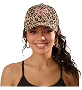 Womens Baseball Cap Trendy Leopard Print Embroidery Cotton Breathable Adjustable Cap for Outdoor ...
