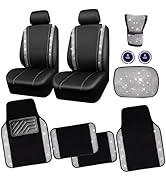 CAR PASS Rhinestone Bling Car Seat Covers Leather Shining Diamond Car Floor Mats Carpet Waterproo...