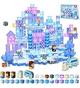200 PCS Magnetic Blocks with Light Up Blocks - Transparent Magnetic Building Block for Kids Age 3...
