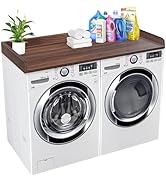 Royxen Washer Dryer Countertop Solid Wood with Polyester Coating, Laundry Countertop with Edge Ra...
