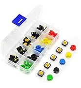 Gikfun 12x12x7.3 mm Tact Tactile Push Button Momentary SMD PCB Switch with Cap for Arduino (Pack ...