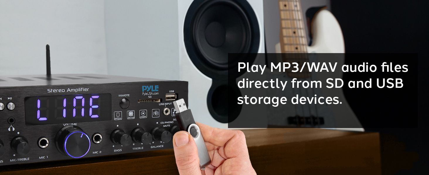 amplifier home audio receiver theater bluetooth av stereo with surround sound amplificador