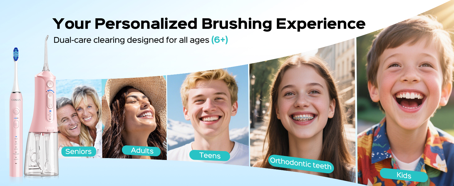 Electric Toothbrush with Water Flosser Combo