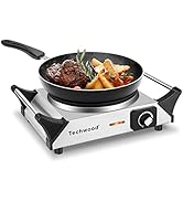 Techwood Hot Plate for Cooking, 1500W Electric Stove Countertop Single Burner with Adjustable Tem...