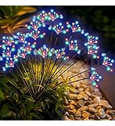 Slyuexu Solar Garden Lights 2 Pack Waterproof Swaying Starburst Light Solar Outdoor Lights for Ya...