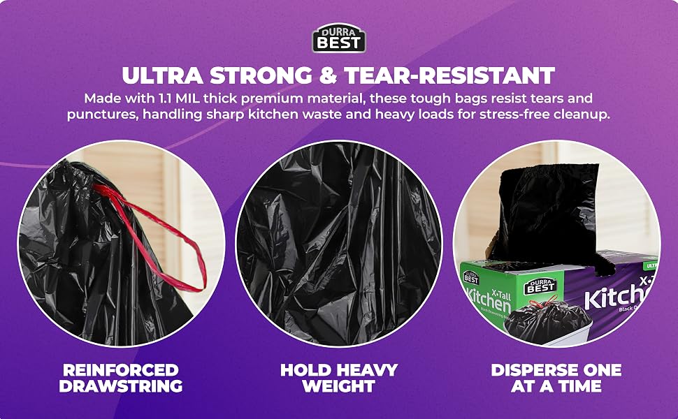 X-Tall Kitchen Drawstring Trash Bags 5