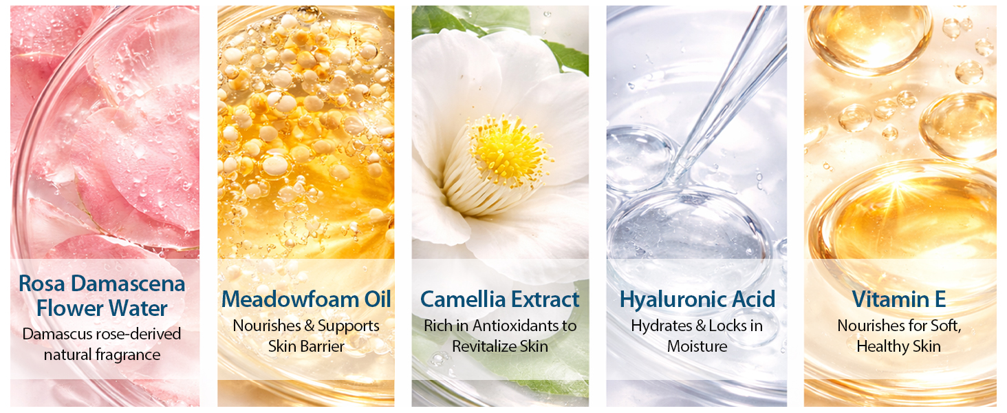Fragrance from natural ingredients distilled from Damascus roses.