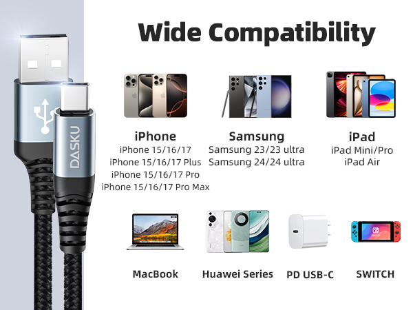 long c charger cord fast charging