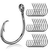 UCEC Circle Hooks Saltwater, in-Line 4X Strong Wide Gap Fishing Circle Hook for Saltwater Freshwa...