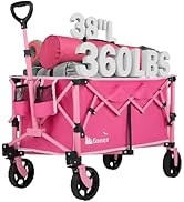 Gonex 220L Collapsible Foldable Wagon Cart with 360lbs Weight Capacity, 38''L Folding Utility Gar...