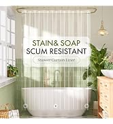 Bathway Shower Curtain Liner, Clear Shower Curtain Liner 72x90 PEVA Waterproof Shower Curtain Lin...