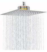 Nuodan Large Rain Shower Head with Filtered - 12" All Metal Square Rainfall Showerhead Filter for...