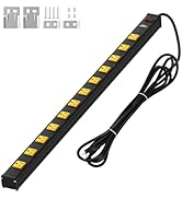 CRST Heavy Duty Surge Protector Power Strip Wide Spaced 12-Outlet 15 Feet Long Extension Cord wit...