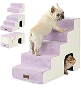 ZOMISIA Dog Steps for High Beds - 5 Step Pet Stairs with Tunnel 2 in 1 with Zippers Suitable for ...