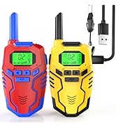 Inspireyes Walkie Talkies Toys for Kids Rechargeable, Long Range 2 Way Radio, Outdoor Camping Gam...