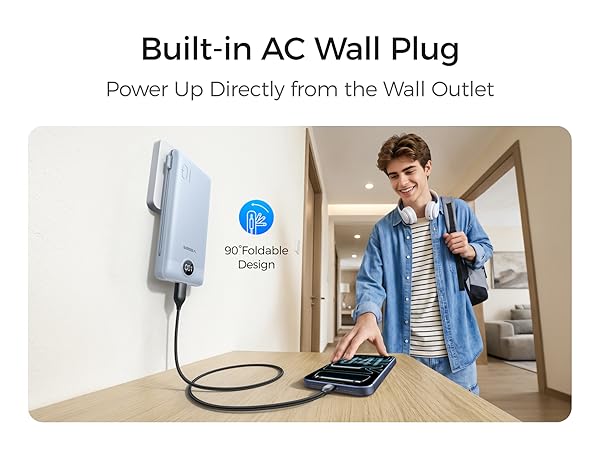 portable charger with built in plug