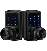Keyless Entry Door Lock with Code, Keypad Door Lock with Handle, Touchscreen Door Knob with Keypa...