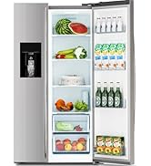 Antarctic Star 2 French Door Refrigerator Fridge, with Side Freezer &amp;Water Dispensor,Nugget Ice M...