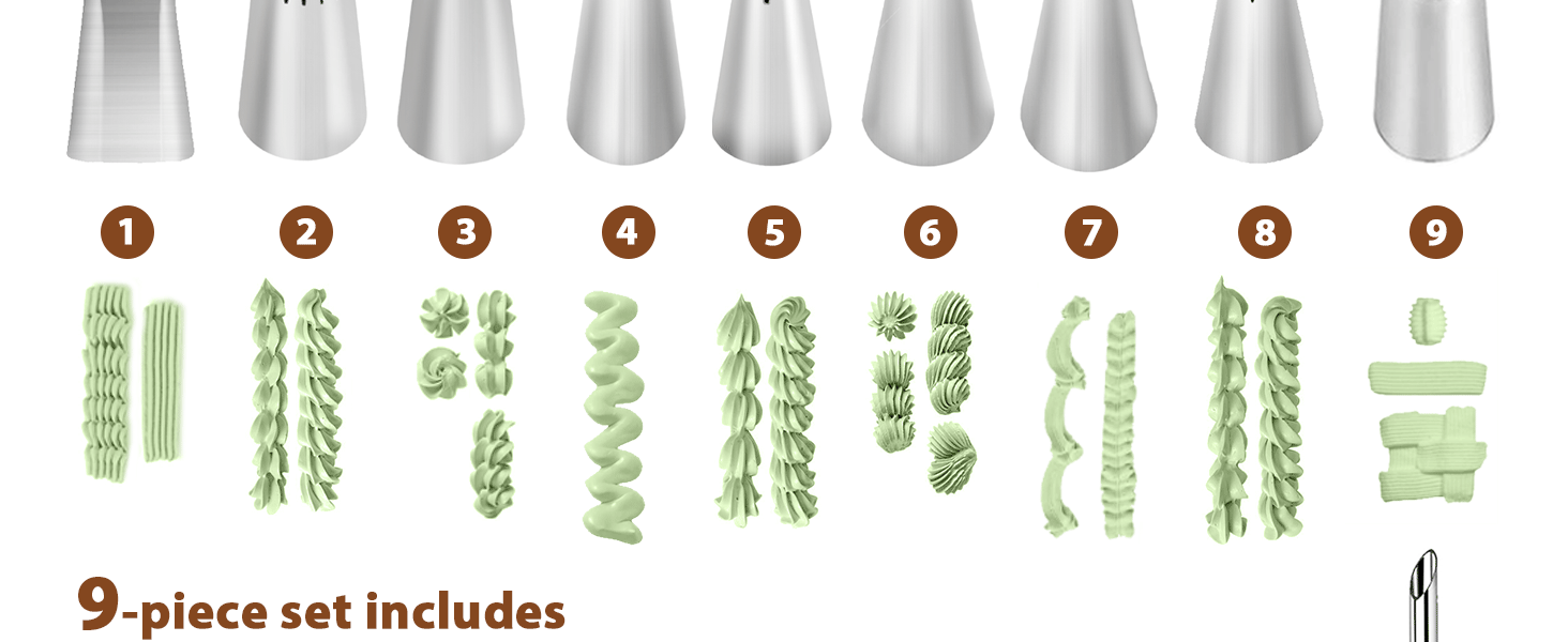 Reusable Piping Bags and Tips Set