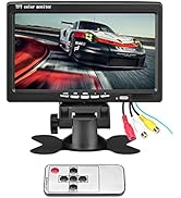 Vehicle On-Dash Backup Monitor, 7" Digital HD Car TFT LCD Color Screen Displaywith 2 Video Input ...