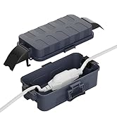 Flemoon Small Outdoor Electrical Box Waterproof w/Detachable Shield Covers, IP55 Extension Cord C...