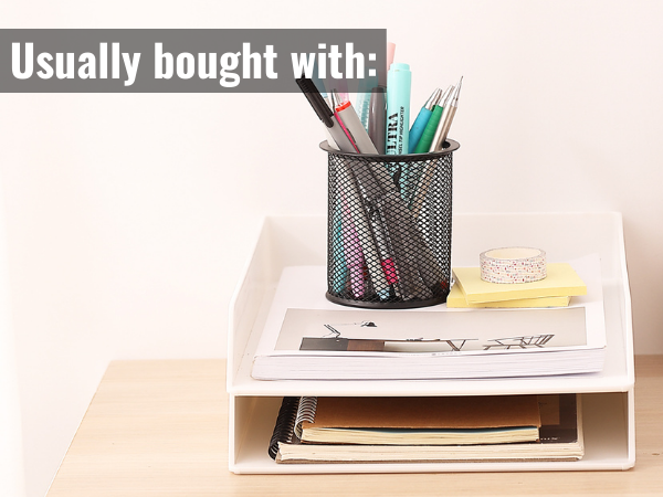 Mr. Pen- Letter Tray Desk Organizer, Plastic, 2 Pack, White File Organizer for Desk