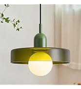 GloMuse Glass Pendant Light Vintage Hanging Light Fixture Modern Kitchen Island Mid Century Moder...