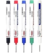 Zenarao 5Pcs Markers, Permanent Markers, Long Head Deep Hole Marker Pens, Extra Fine Tip, Waterpr...