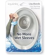 LiquiBands Face Washing Wristbands to Catch Water Drips - Stop Wet Sleeves and Counter Puddles - ...