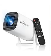 WellSonic Mini Projector with Wifi and Bluetooth, 4K Protable Smart Projector Build-in Android 14...