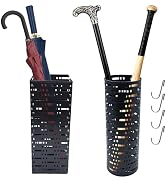 HAUSMODA 2 Pack Metal Umbrella Stand for Indoor Entry, Entryway Umbrella Holder Rack with 4 Hooks...