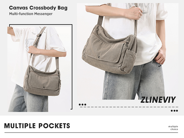 Canvas Crossbody Bag Messenger Bag