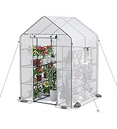 WORKPRO Greenhouse, 56” x 56” x 77” Heavy Duty Walk in Greenhouses for Outdoors with Screen Windo...