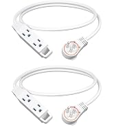 DEWENWILS 3FT 360° Rotating Flat Plug Extension Cord, 3 Prong Thin Power Strip, 16/3C 13A/125V/16...
