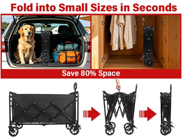 wagons carts foldable with wheels heavy duty